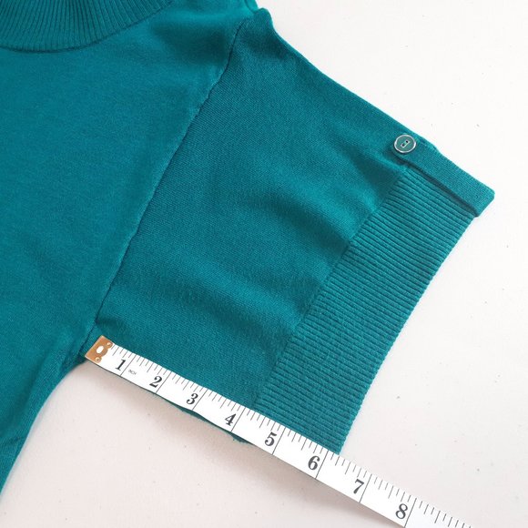 Laura Teal Short Sleeve Knit Blouse - Picture 6 of 11